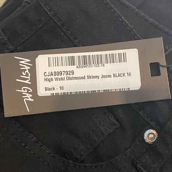 Nasty Gal Black Distressed Skinny Jeans - Picture 7 of 7